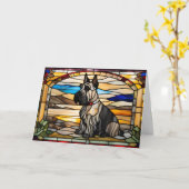 Carte en verre teinté de Scottish Terrier mignon (Fleur jaune)