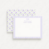 Carte En vichy Lavender & Floral Baby Note