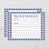 Carte En vichy recette bleue (Devant / Derrière)