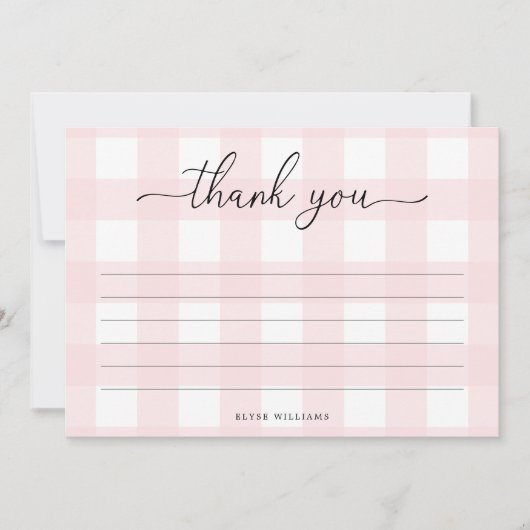 Carte En vichy rose (Devant)