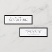 Carte encadrée noire et blanche de notaire (Devant / Derrière)