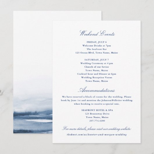 Carte encart Événements et Hébergement de week-end (Devant / Derrière)