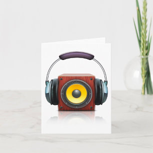 Carte Enceinte en bois moderne avec musique pour casque