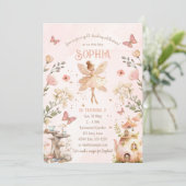 Carte Enchanted Forest Fairy Birthday Invitation (Debout devant)