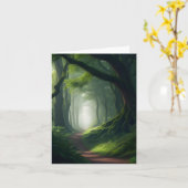 Carte Enchanted Forest Woods Blank Grey (Fleur jaune)