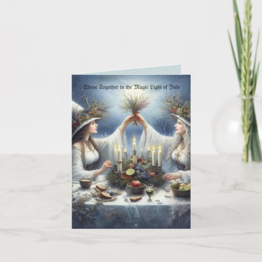 Carte Enchanted Yule Celebration Flat Holiday Card (Devant)