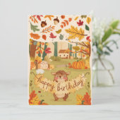 Carte Enchantée Assez Chaleureuse Automne automne Happy  (Debout devant)