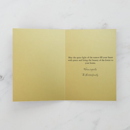 Carte Enchanting Christmas Tree Midnight Forest Custom  (Intérieur)