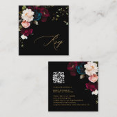 Carte Encl PixDezines Fleurs Moody foncé RSVP (Devant / Derrière)