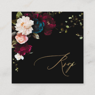 Carte Encl PixDezines Fleurs Moody foncé RSVP