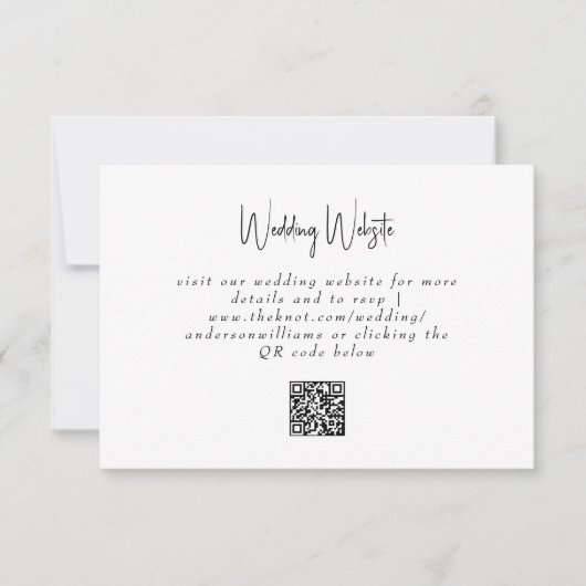 Carte Enclosure Code QR Mariage Simple Moderne Tropical (Devant)
