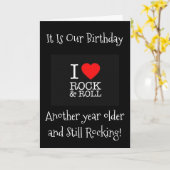 CARTE ENCORE "AIMER ROCK/ROLL" SUR NOTRE "ANNIVERSAIRE M (Fleur jaune)