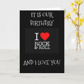 CARTE ENCORE "AIMER ROCK/ROLL" SUR NOTRE "ANNIVERSAIRE M (Fleur jaune)