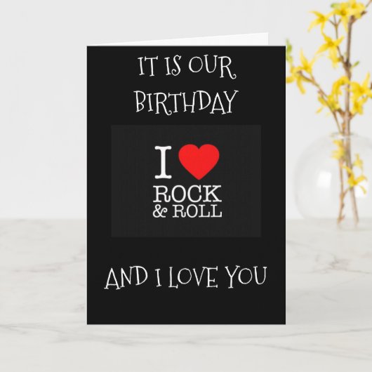 CARTE ENCORE "AIMER ROCK/ROLL" SUR NOTRE "ANNIVERSAIRE M (Fleur jaune)