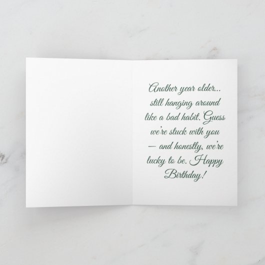 Carte Encore un an plus...toujours accroché autour (Intérieur)