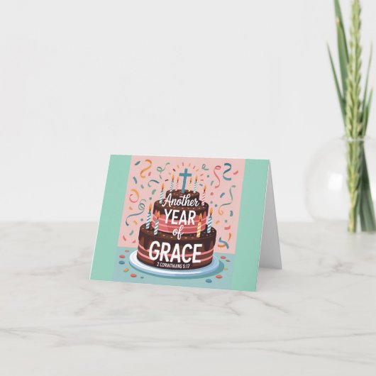 Carte Encore Une Année De Grace Christian Anniversaire (Devant)
