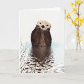 Carte Encore une journée de loutres au Paradis mignonne (Fleur jaune)