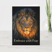 Carte Encouragement à avoir peur Courage avec Lion (Devant)