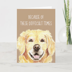Carte Encouragement Aquarelle Golden Retriever Chien
