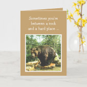 Carte Encouragement Bon Choix Décision Amusants Ours (Fleur jaune)