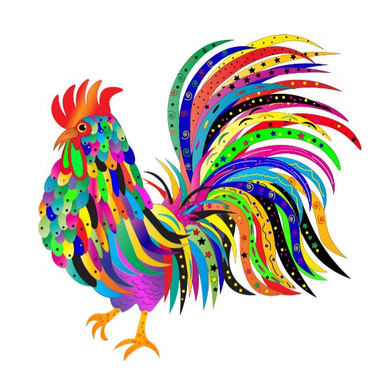 Carte Encouragement Bright Abstrait Rooster Kaleidoscope