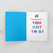 Carte Encouragement Bright Abstrait Rooster Kaleidoscope (Intérieur)