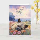 Carte Encouragement Cairn Terrier Dog Wildflower Meadow (Fleur jaune)