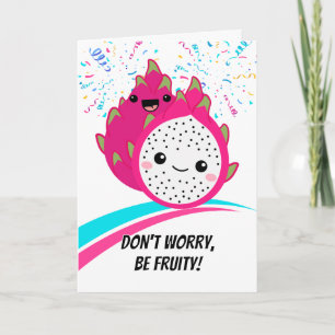 Carte Encouragement Carton Fruit Dragon Cute