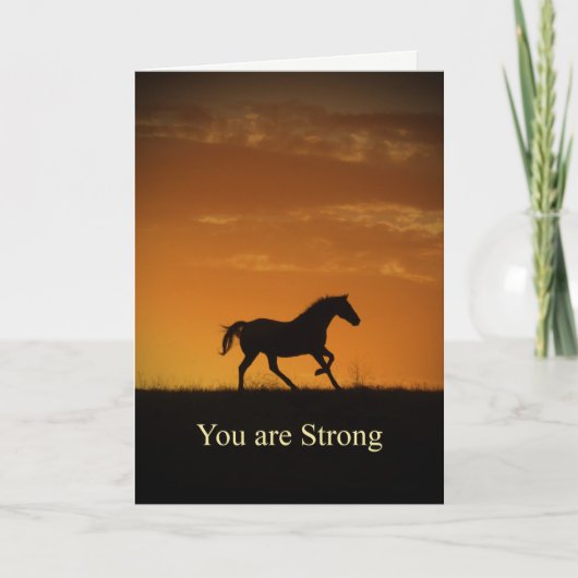 Carte Encouragement Cheval Vous êtes fort et courageux (Devant)