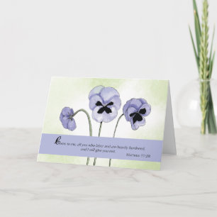 Carte Encouragement chrétien religieux Écriture violette