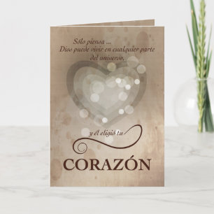 Carte Encouragement de coeur, Espagnol, religieux