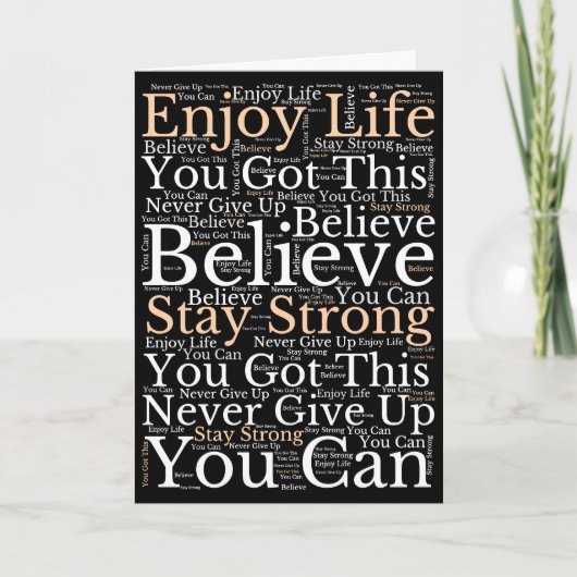 Carte Encouragement des expressions WordArt Motif Blanc  (Devant)