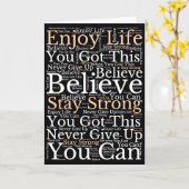 Carte Encouragement des expressions WordArt Motif Blanc  (Fleur jaune)