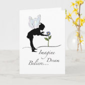 Carte Encouragement des fées ombragées (Fleur jaune)