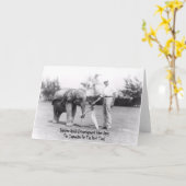 Carte Encouragement - Elephant Jouer Golf (Fleur jaune)