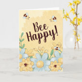 Carte Encouragement être heureux (Fleur jaune)