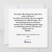 Carte Encouragement Fierce est beau léopard de neige (Dos)