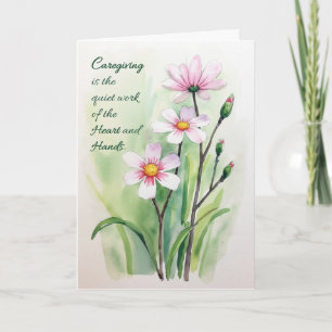 Carte Encouragement pour le soignant Mains cardiaques Aq