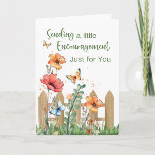 Carte Encouragement pour ses fleurs joyeuses papillons