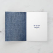 Carte Encouragement pour un régime de jeans bleus (Intérieur)