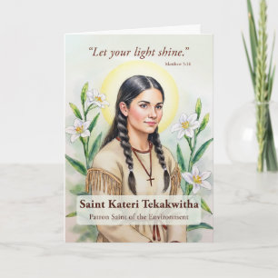 Carte Encouragement religieux de Sainte Kateri Tekakwith