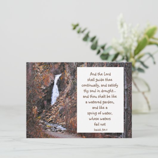 Carte Encourager les écritures Isaiah Cascade Nature (Debout devant)