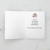 Carte Encouragez la Chouette à Humour à personne stressé (Intérieur)