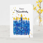 Carte Encouragez-moi une Hanoukka heureuse (Fleur jaune)