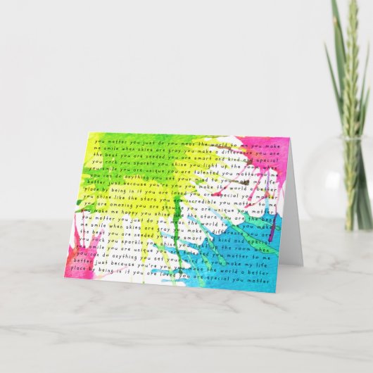 Carte Encouragez-moi "Vous comptez" Version 2 (Devant)