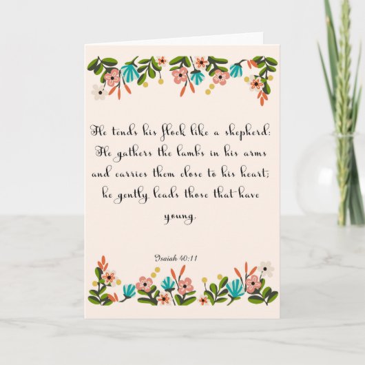 Carte encouraging Bible Verses Art - Isaiah 40:11 (Devant)