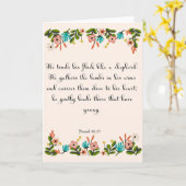 Carte encouraging Bible Verses Art - Isaiah 40:11 (Fleur jaune)