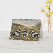 Carte End of Day Cows Whimsical Farmhouse Cow Rustic  (Fleur jaune)