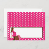 Carte Endroit Écrit Pink Mod Maman Pois (Devant / Derrière)