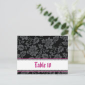 Carte Endroit Écrite Black Floral Hot Pink Stripe (Debout devant)